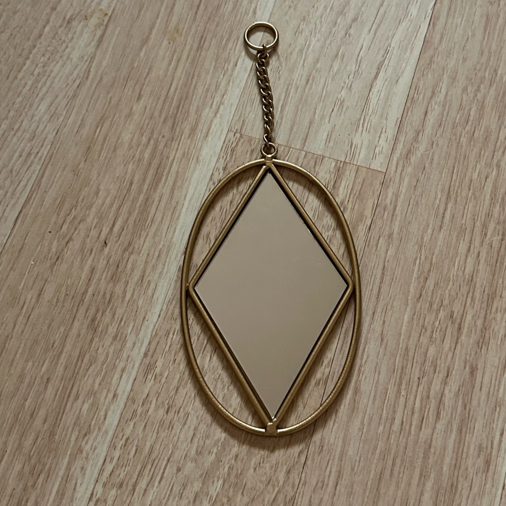 Gold and Cream Geometric Pendant